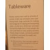 Text, tableware